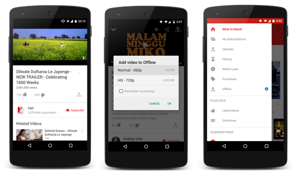 YouTube для Android получает функцию автономного просмотра видео