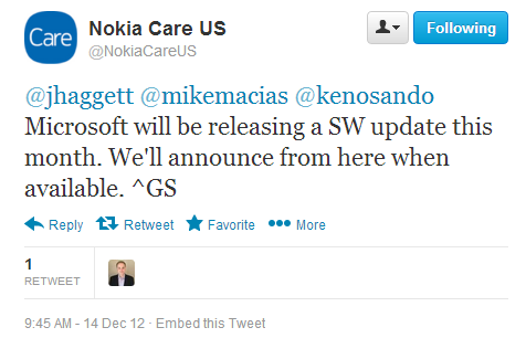 Nokia Lumia 920 получит обновление "в этом месяце"