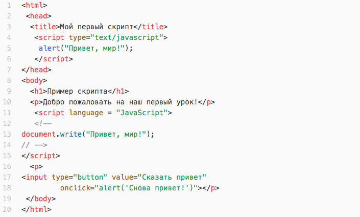 Изучаем Javascript. Урок первый