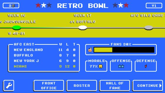 Retro Bowl 1.6.35. Скриншот 21