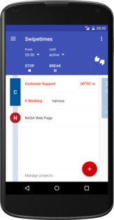 Swipetimes – трекер рабочего времени 23.0.1. Скриншот 1
