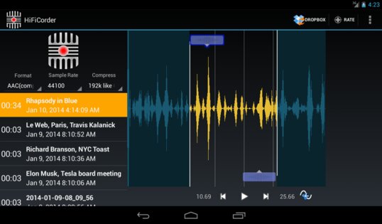 HiFiCorder 5.6.15. Скриншот 7