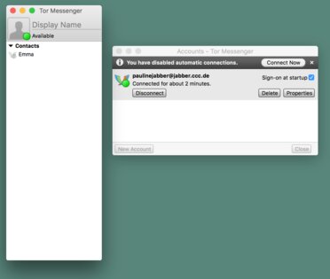 Tor Messenger. Скриншот 1