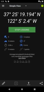 GPSLogger 136. Скриншот 1