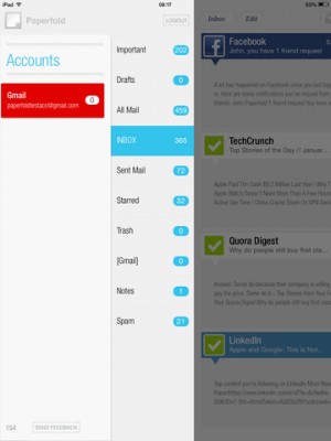 Paperfold — новое видение почтовых клиентов для iPad