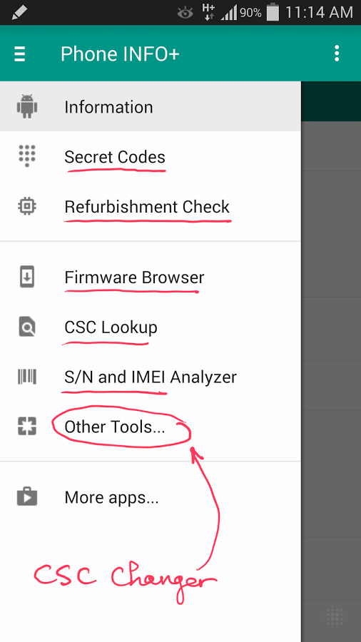 Phone INFO Samsung 3.8.5. Скриншот 2