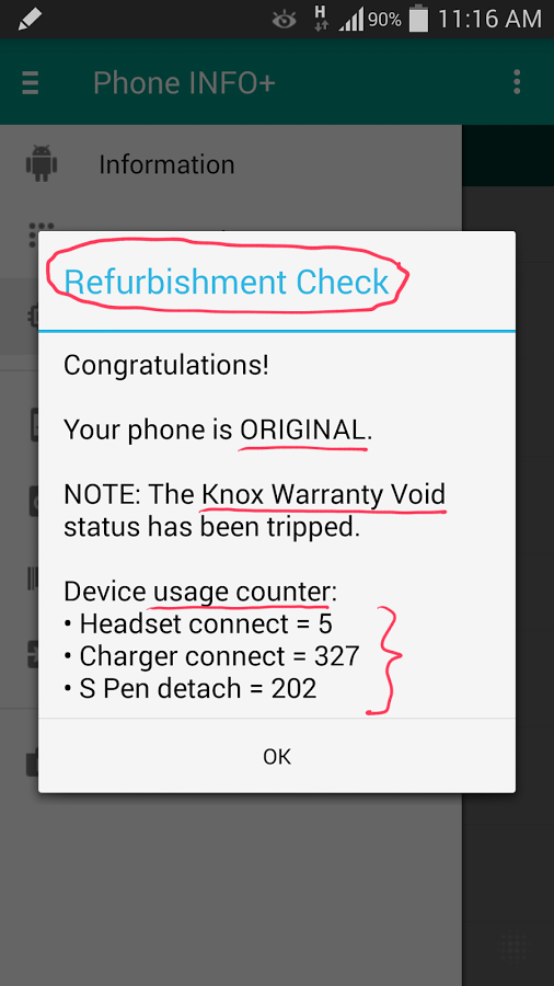 Phone INFO Samsung 3.8.5. Скриншот 3