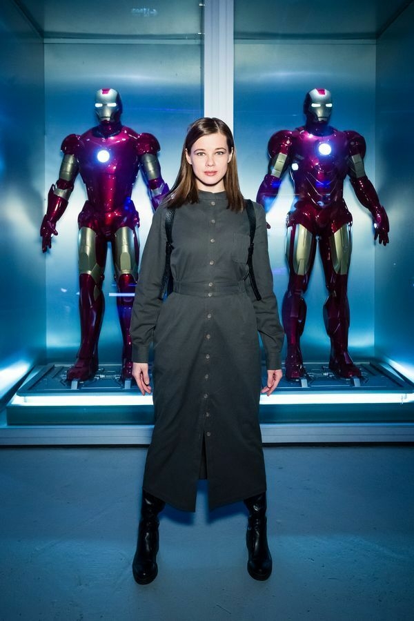 Катерина Шпица на открытии интерактивной выставке "Marvel Мстители. Секретная База" в ТЦ «Авиапарк»