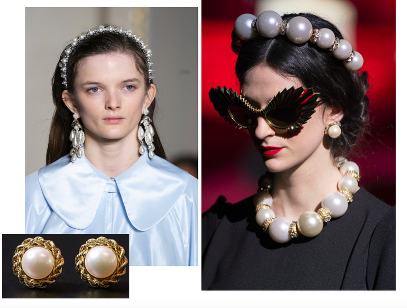 Simone Rocha/ Dolce & Gabbana. Осень-зима 2019/2020. Жемчуг поможет привлечь внимание к природной красоте и цвету вашей радужки