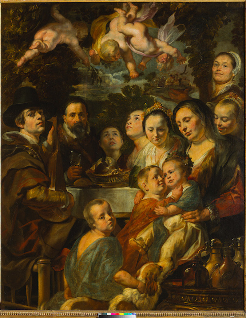 Якоб Йорданс. Автопортрет с родителями, братьями и сестрами. Около 1615; портрет был частично переписан Йордансом в конце 1630-х