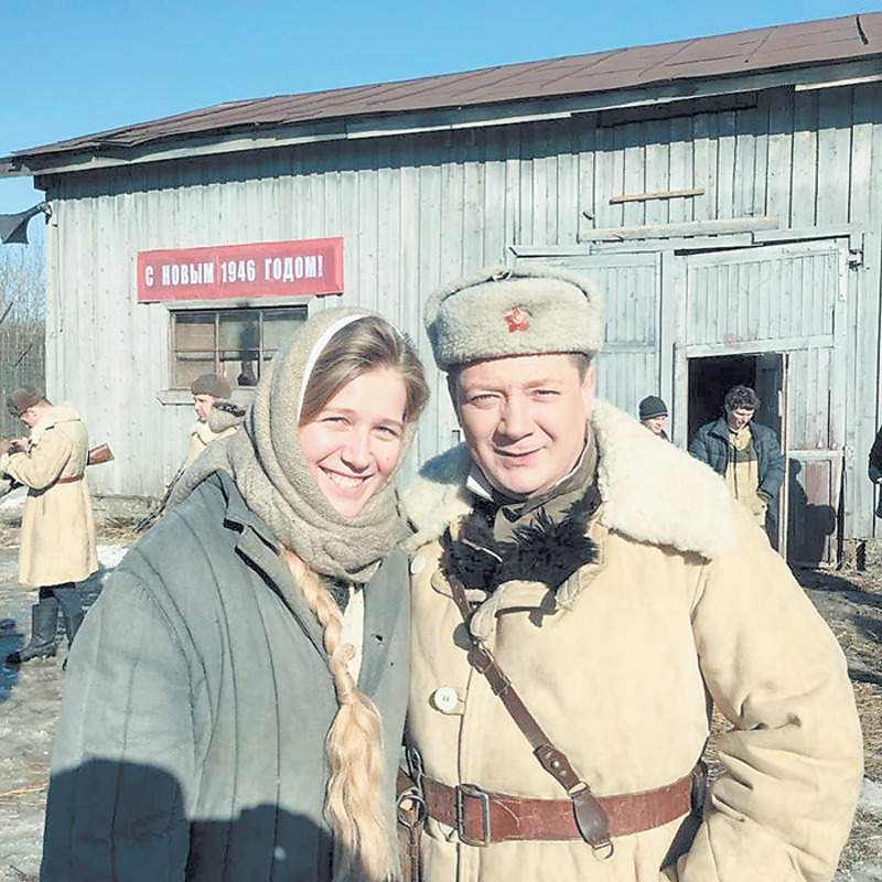 С Яном Цапником на съемках сериала «Русские горки»