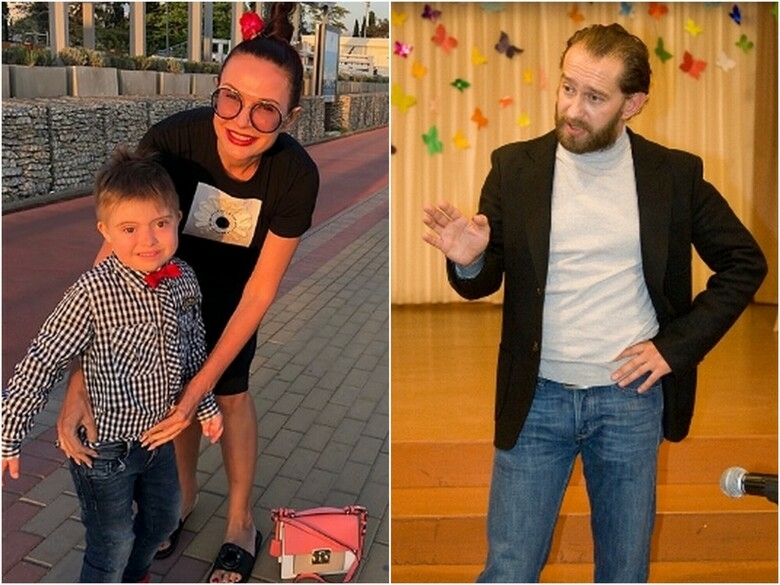 Эвелина Бледанс с младшим сыном Семой/Константин Хабенский