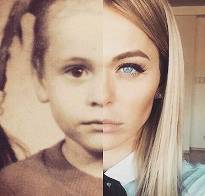 Анна Хилькевич сделала коллаж с детским фото