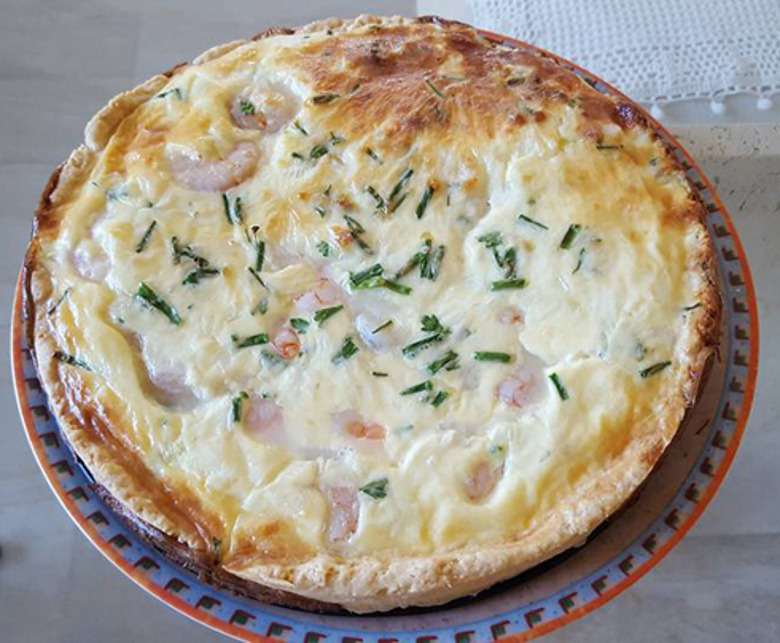 Киш с креветками