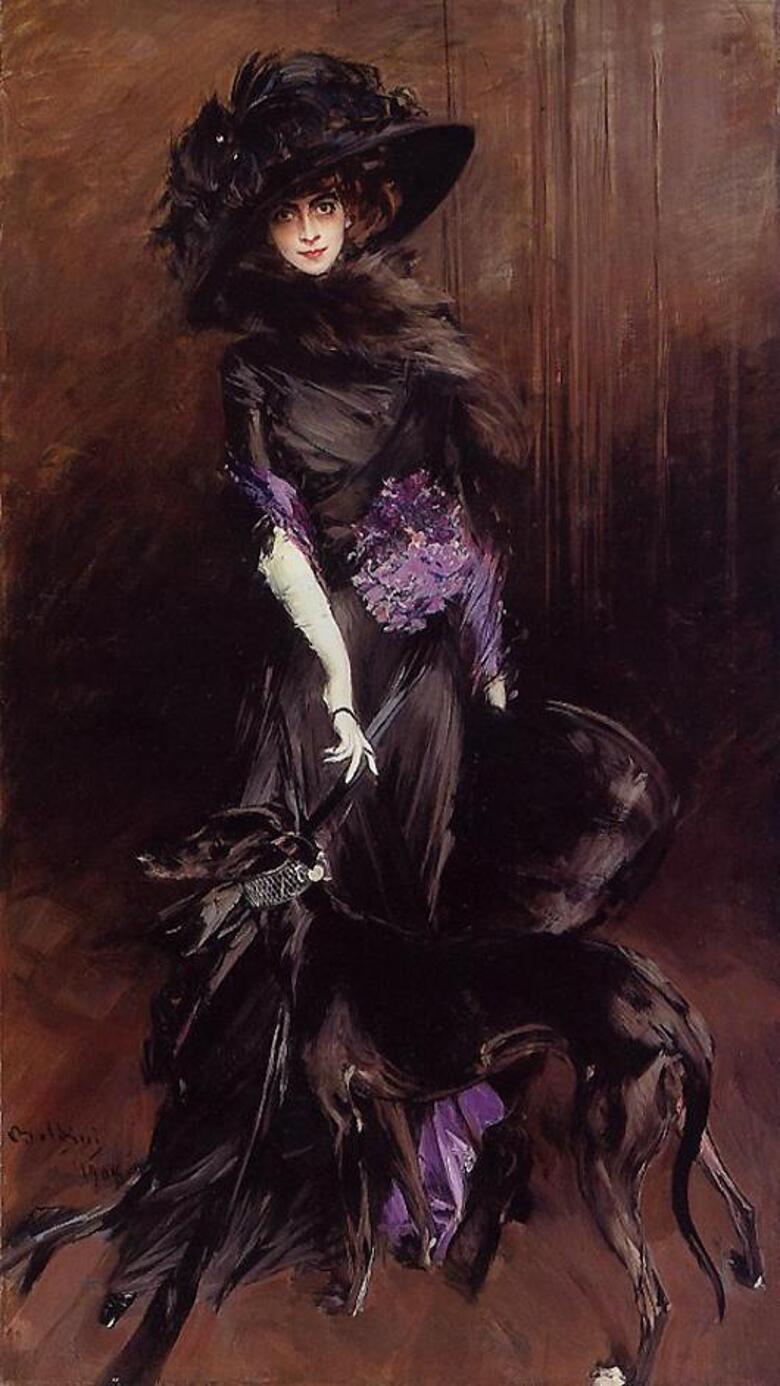 Джованни Болдини. Маркиза Луиза Казати со своей борзой, 1908. Фото: it.wikipedia.org.