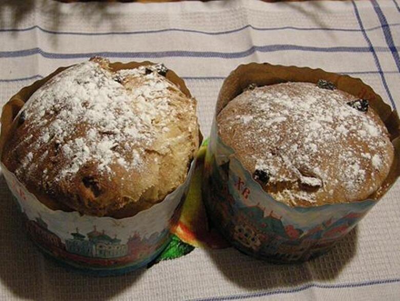 Кулич из теста на опаре. Фото автора.