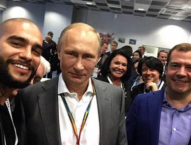 Владимир Путин, Дмитрий Медведев и Тимати. Фото: Instagram.com.